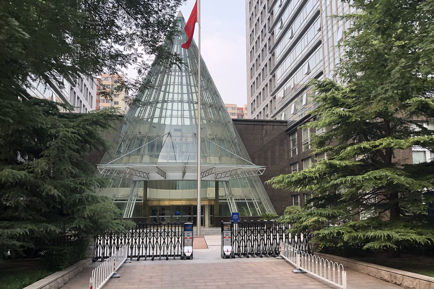 Gate of the National Bureau of Statistics of China headquarters building in Beijing