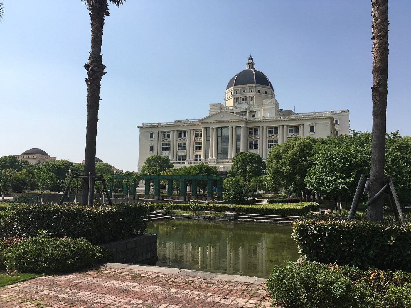The library at Shanghai International Studies University's Songjiang campus, where the university installed new water dispensers this semester