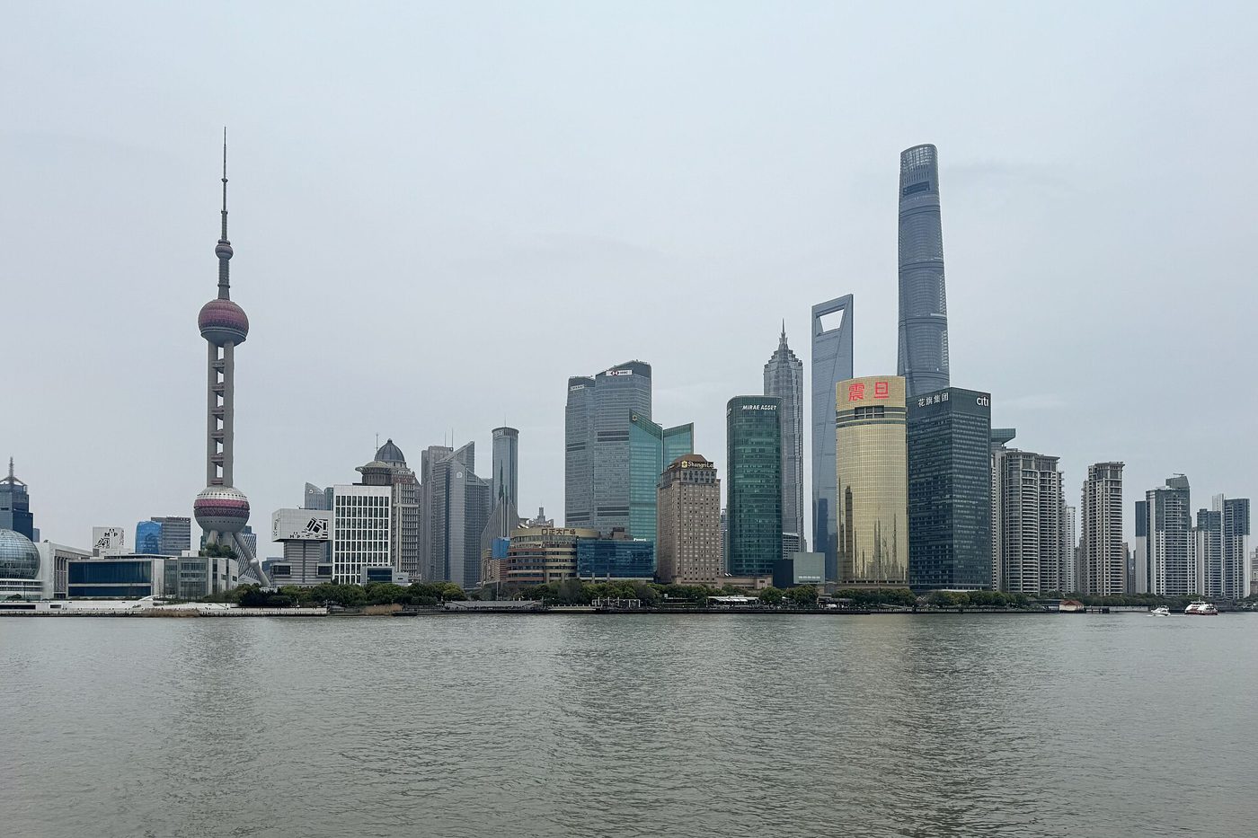 Skyline of Shanghai's Lujiazui financial district, home to the Shanghai Stock Exchange, seen across the Huangpu River