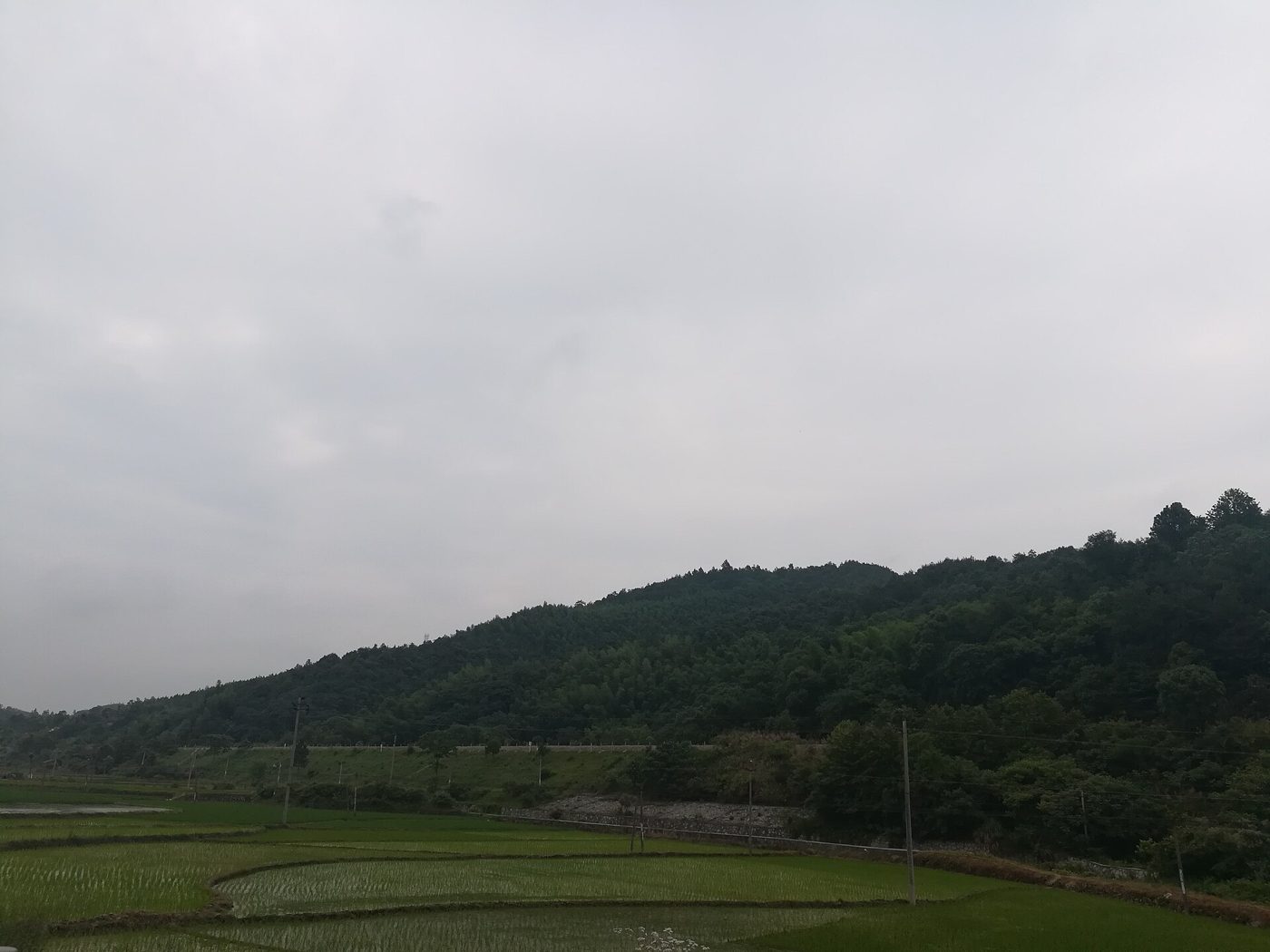 A Chinese expressway curving through green hills in Hunan province