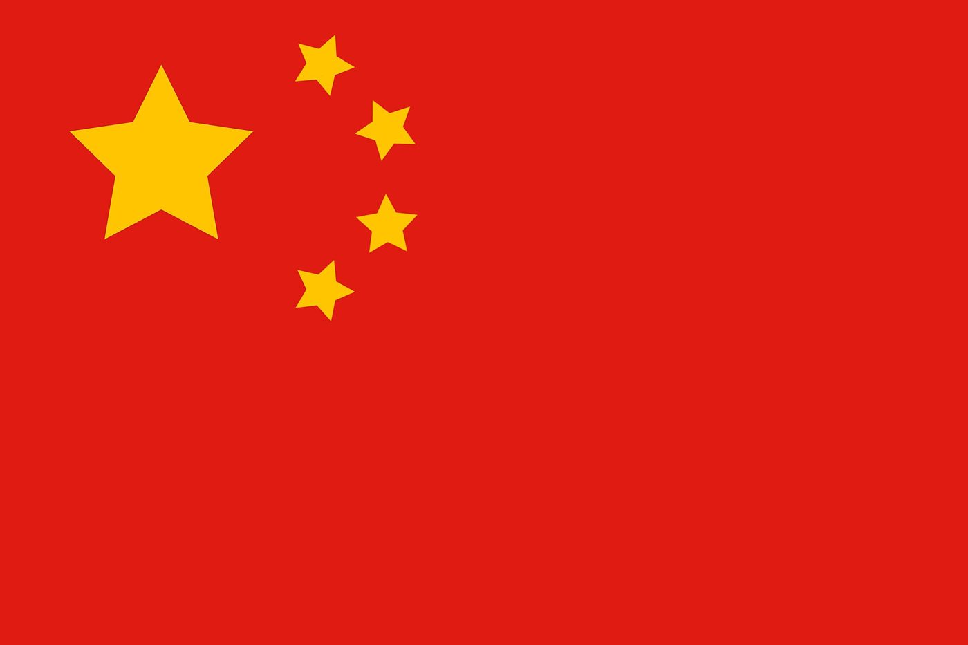 Close-up of the five-star red flag of the People's Republic of China