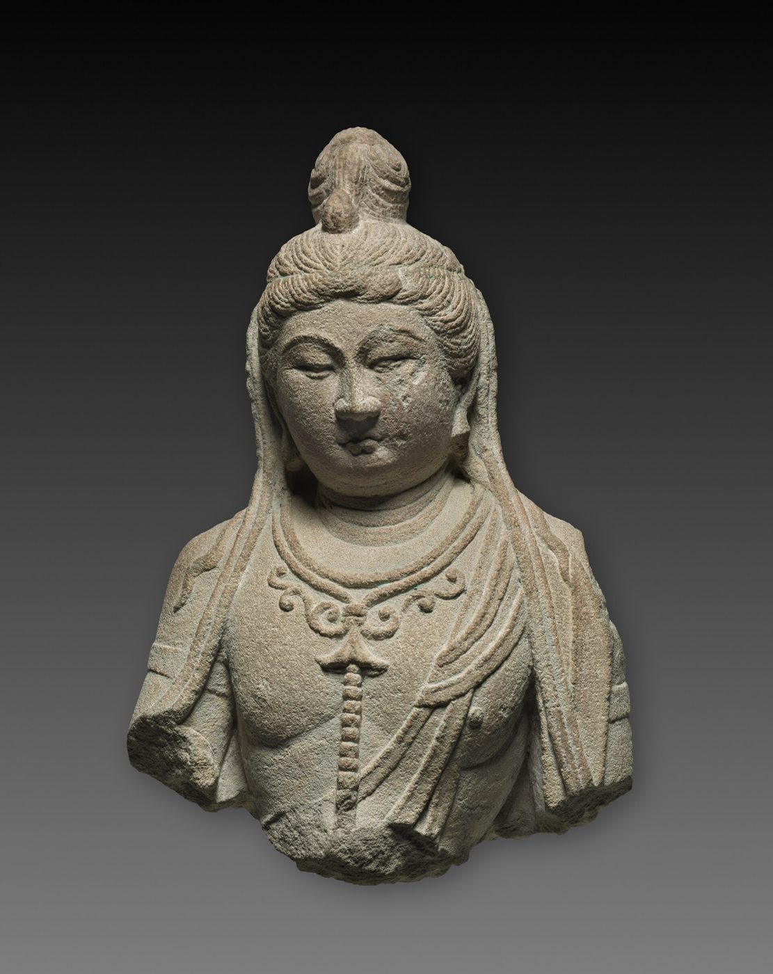 A Tang-dynasty bodhisattva statue from the Tianlong Mountain Grottoes in Taiyuan, Shanxi, held today in the Cleveland Museum of Art — the same grottoes as the newly returned Cave 17 torso.