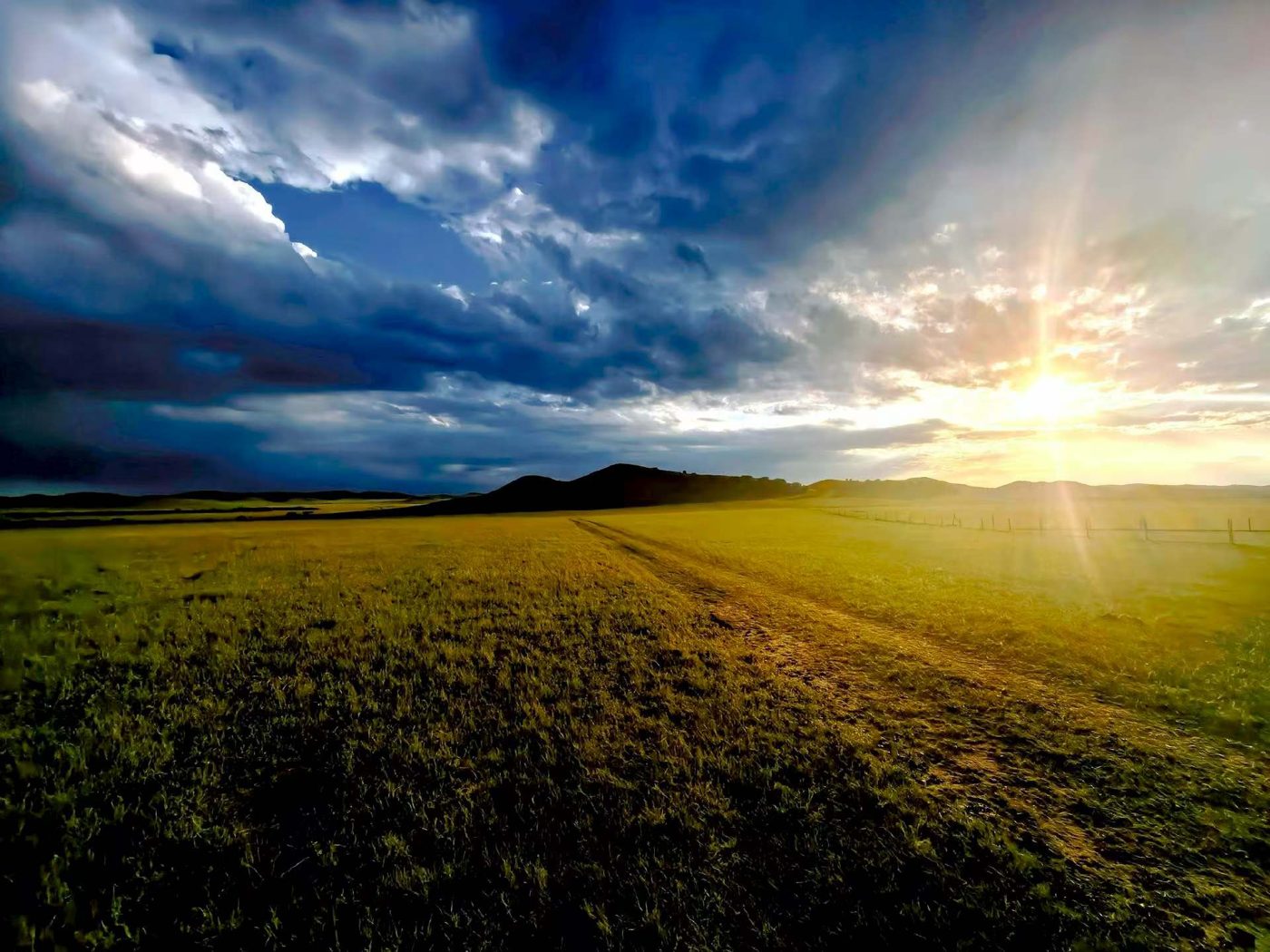 Grassland at sunset in Inner Mongolia, China